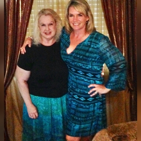 Language Blue Aztec Design 3/4 Sleeve Dress - Picture 6 of 6